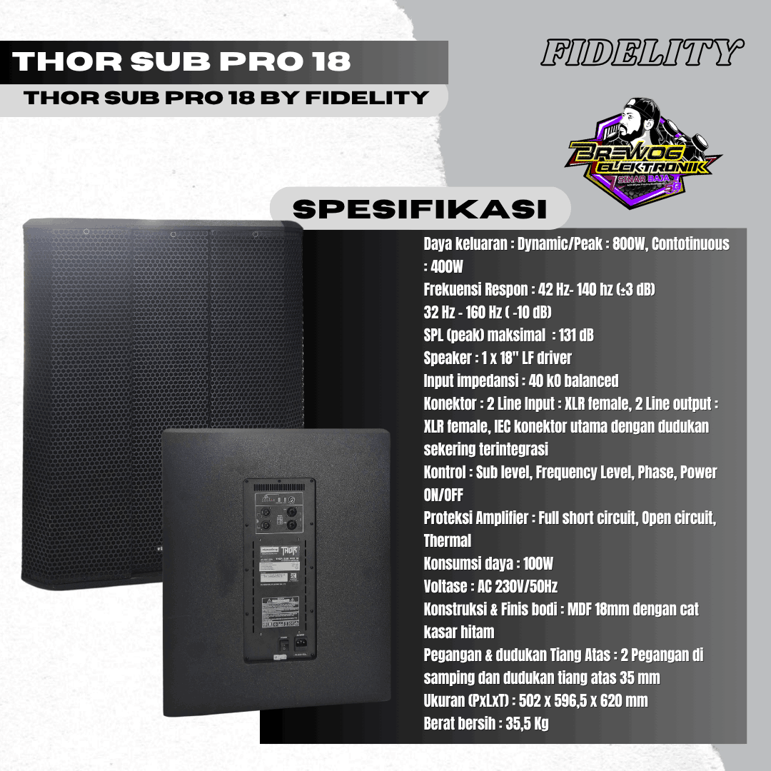 FIDELITY THOR SUB PRO 18